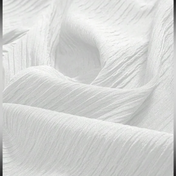 White oversized Ribbed textured tee shirt - Picture 4 of 5